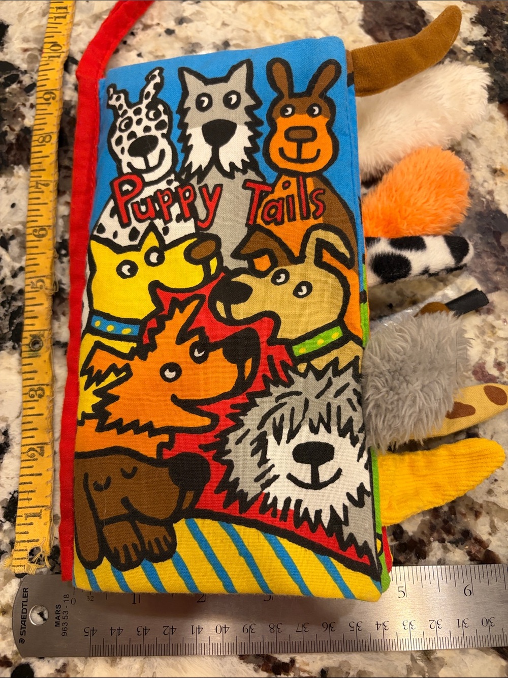Jellycat Puppy Tails Soft crinkle Book